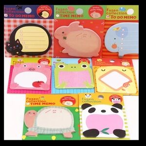 🌷🆕💗Set of 8 Animal Sticky Note Pads, New in Package